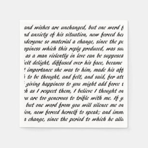 Pride and Prejudice Text Napkin