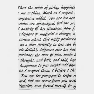 Pride and Prejudice Text Tea Towel