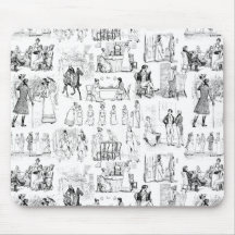 Pride and Prejudice Toile de Jouy Black and White
