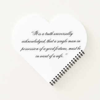 Pride and Prejudice with opening line (script) Notebook