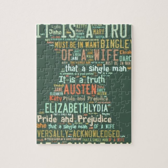 Pride and Prejudice Word Cloud Jigsaw Puzzle (Vertical)