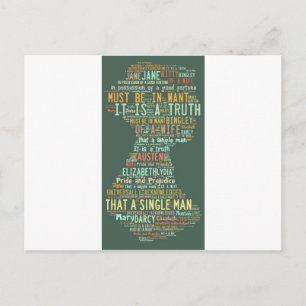 Pride and Prejudice Word Cloud Postcard