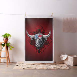 Pride and strength, an American bull  Fabric