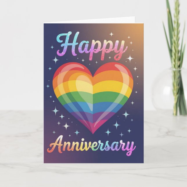 Pride Anniversary Card, happy anniversary,   Holiday Card (Front)