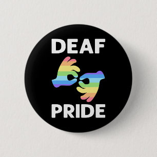 Pride. Asl Awareness Hand Sign Language Deaf Pride 6 Cm Round Badge