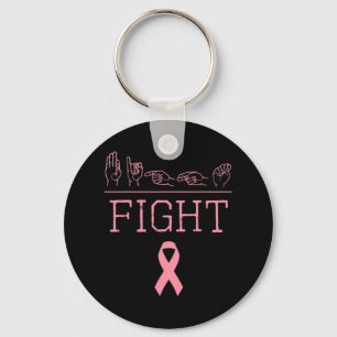 Pride Asl Fight Breast Cancer Awareness Ribbon Gif Key Ring