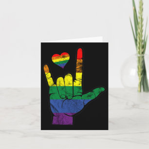 Pride Asl Sign Languages Lgbt Deaf Awareness Month Card