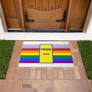 Pride At Home Rainbow LGBT LGBTQ Doormat