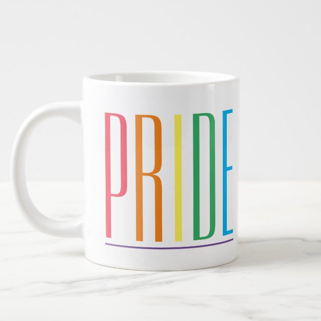 PRIDE Big White Ceramic Mug (Left)