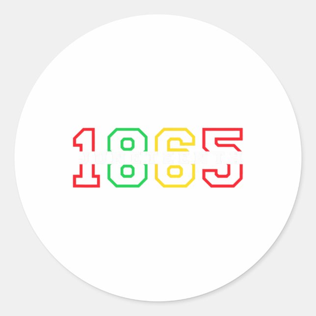 Pride Black History 1865 Juneteenth  Classic Round Sticker (Front)