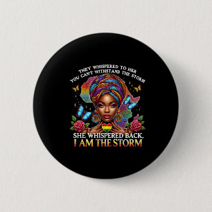 Pride Black Woman Retro I Am The Storm Inspiration 6 Cm Round Badge