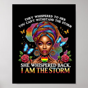 Pride Black Woman Retro I Am The Storm Inspiration Poster