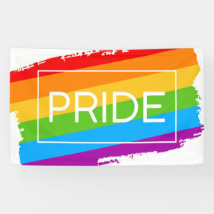 Pride Brushstroke Rainbow Banner