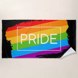 Pride Brushstroke Rainbow Beach Towel