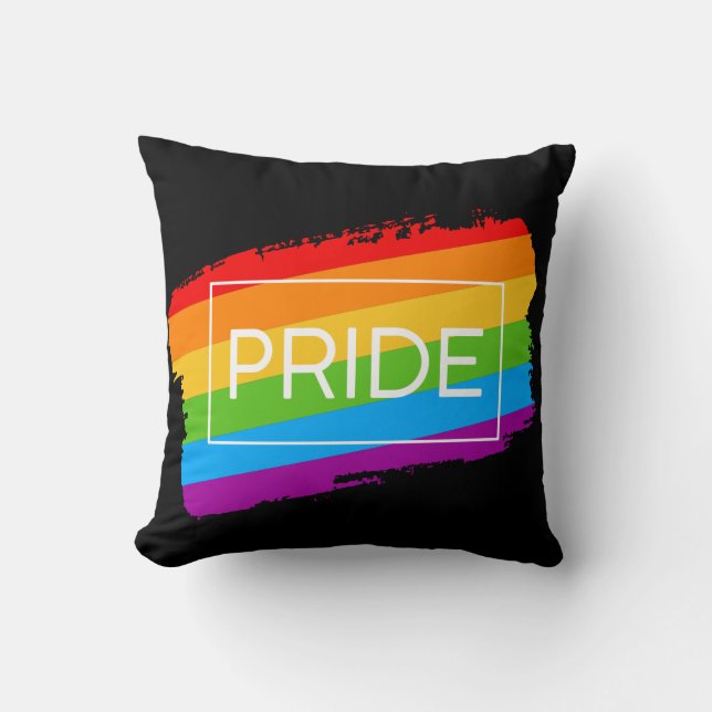 Pride Brushstroke Rainbow Cushion (Front)