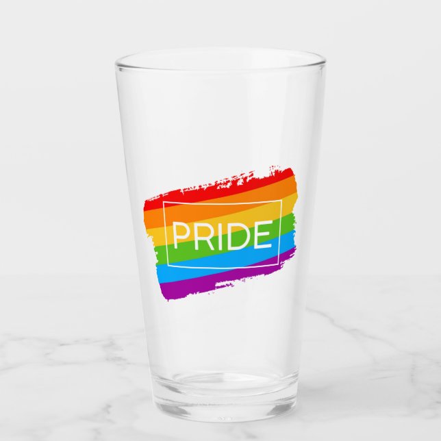 Pride Brushstroke Rainbow Glass (Front)