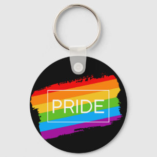 Pride Brushstroke Rainbow Key Ring