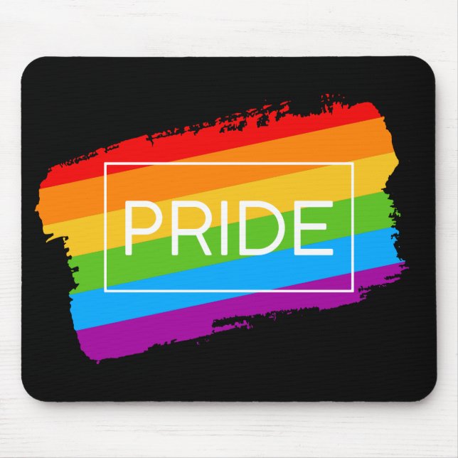 Pride Brushstroke Rainbow Mouse Mat (Front)