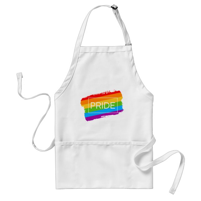 Pride Brushstroke Rainbow Standard Apron (Front)