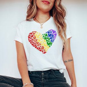 Pride Butterfly Heart– LGBTQ+ Flag Colours  T-Shirt