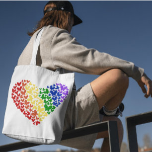 Pride Butterfly Heart– LGBTQ+ Flag Colours  Tote Bag