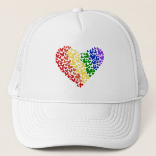 Pride Butterfly Heart– LGBTQ+ Flag Colours  Trucker Hat