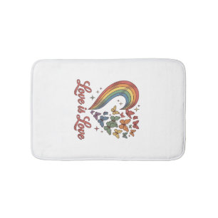 Pride Butterfly Heart Love Is Love Shirt Design_1 Bath Mat