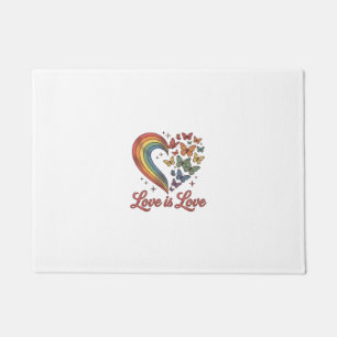 Pride Butterfly Heart Love Is Love Shirt Design_1 Doormat
