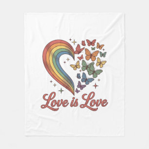 Pride Butterfly Heart Love Is Love Shirt Design_1 Fleece Blanket