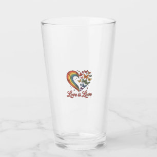 Pride Butterfly Heart Love Is Love Shirt Design_1 Glass