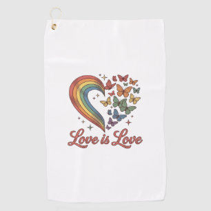 Pride Butterfly Heart Love Is Love Shirt Design_1 Golf Towel