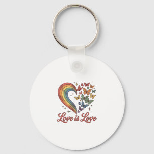 Pride Butterfly Heart Love Is Love Shirt Design_1 Key Ring