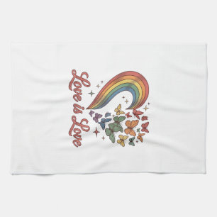 Pride Butterfly Heart Love Is Love Shirt Design_1 Tea Towel