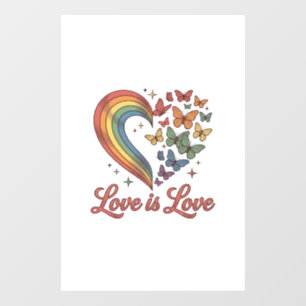 Pride Butterfly Heart Love Is Love Shirt Design_1 Window Cling