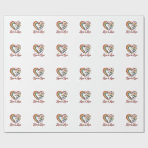 Pride Butterfly Heart Love Is Love Shirt Design_1 Wrapping Paper