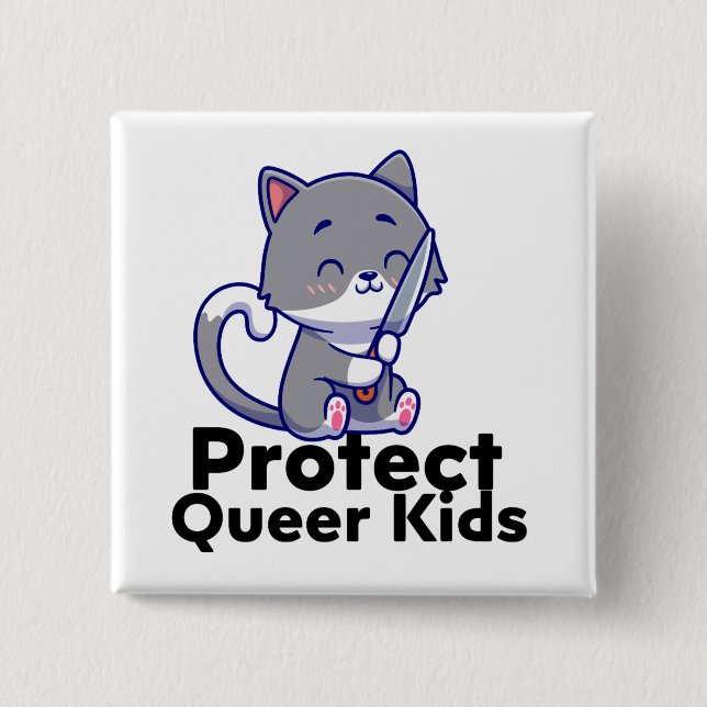 Pride Button, stabby 15 Cm Square Badge (Front)