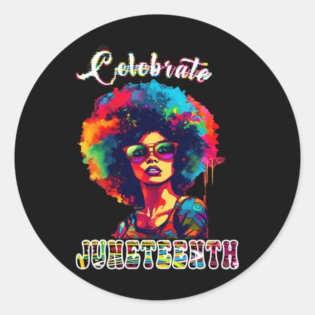Pride Celebrating Juneteenth And Black History  Classic Round Sticker (Front)