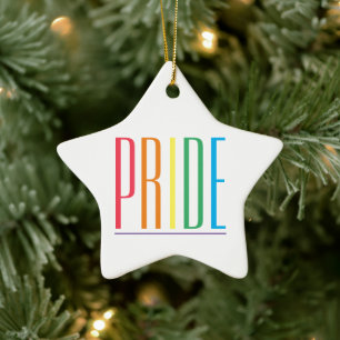 PRIDE Ceramic Star Ornament