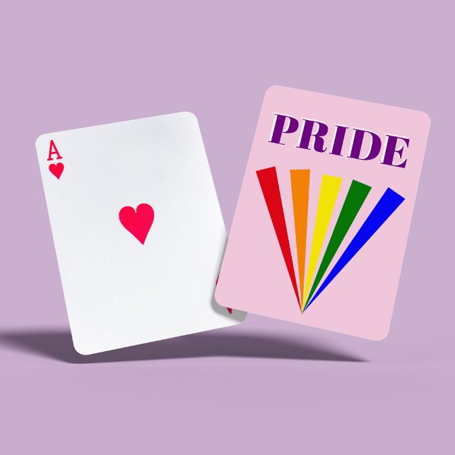 PRIDE colourful lgbt rainbow rays typography Playing Cards (Creator Uploaded)
