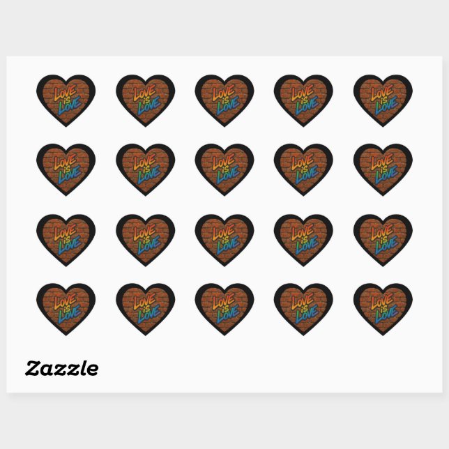 Pride Colourful Love is Love Heart Sticker Set (Sheet)