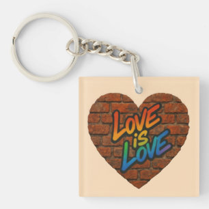 Pride Colourful Love is Love Key Ring
