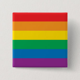 Pride   Colourful Rainbow Design 15 Cm Square Badge