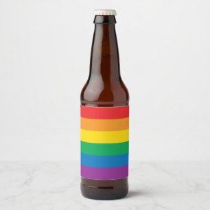 Pride   Colourful Rainbow Design Beer Bottle Label