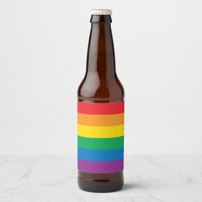 Pride | Colourful Rainbow Design Beer Bottle Label (Front)