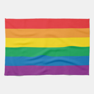 Pride   Colourful Rainbow Design Tea Towel