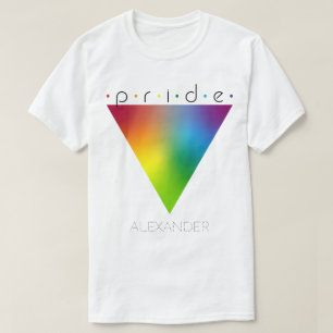 Pride Colourful Rainbow Triangle Gay LGBTQ Name T-Shirt