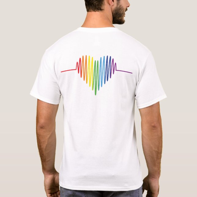 Pride Colours, Heart Beating Graph T-Shirt (Back)