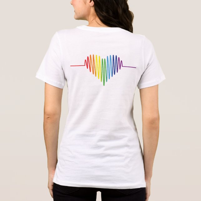 Pride Colours, Heart Beating Graph Tri-Blend Shirt (Back)
