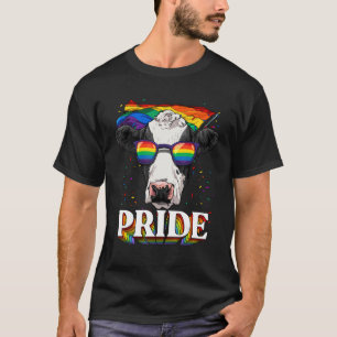 Pride Cow Heifer LGBTQ Rainbow Flag Pride Month Fa T-Shirt