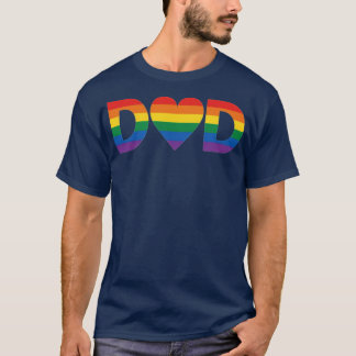 Pride Dad Heart on Fathers Day T-Shirt
